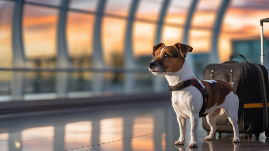 dog at the airport
